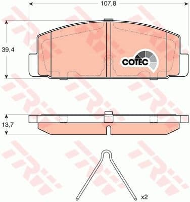 Brake Pad Set, disc brake COTEC GDB3311
