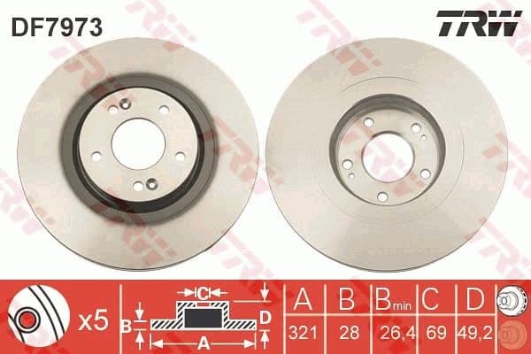 Brake discs kit front (2pcs), Top Quality DF7973 - image 6