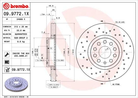 Brake Disc XTRA LINE - Xtra 09.9772.1X - image 2