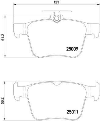 Brake pads rear, Top Quality P85124