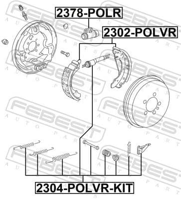 Accessory Kit, parking brake shoes 2304-POLVR-KIT - image 2