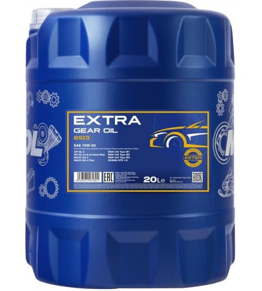 Manual Transmission Oil MANNOL 8103 Extra Getriebeoel 75W-90 GL-5 MN8103-20