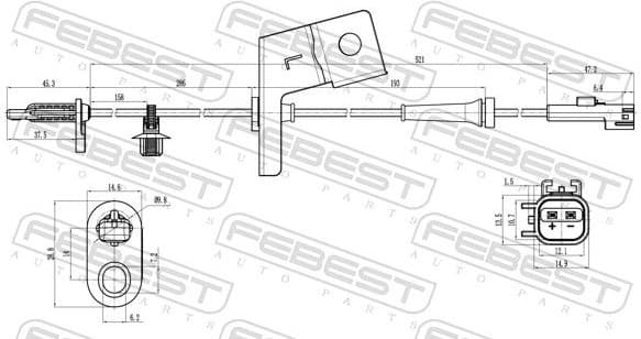 Sensor, wheel speed 21606-013 - image 2