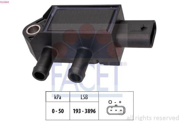 Sensor, exhaust pressure OE Equivalent 10.3434