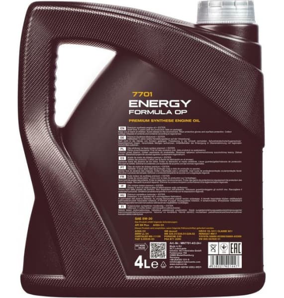 Engine Oil Mannol 7701 Energy Formula OP 5W-30 MN7701-4 - image 2