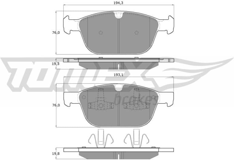 Brake Pad Set, disc brake TX 16-57