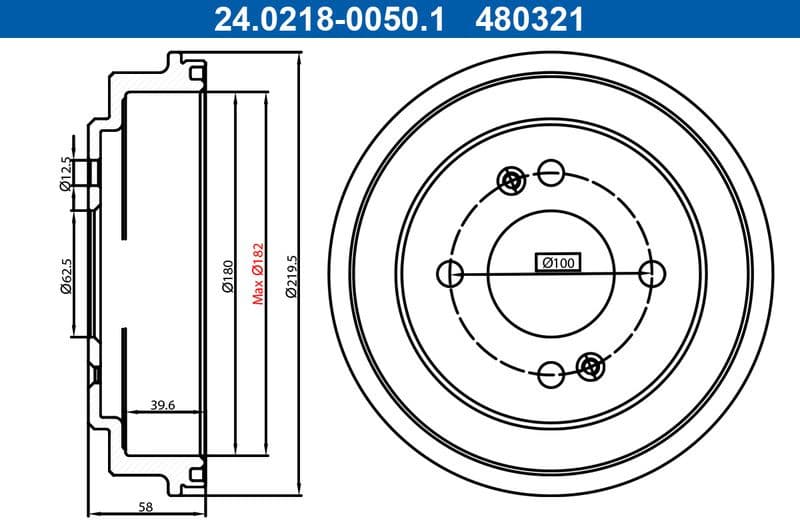 Brake Drum 24.0218-0050.1