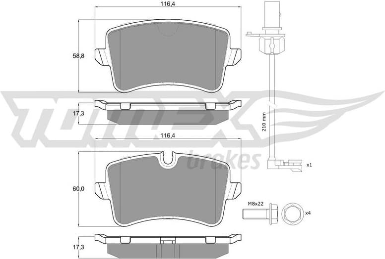 Brake Pad Set, disc brake TX 16-82