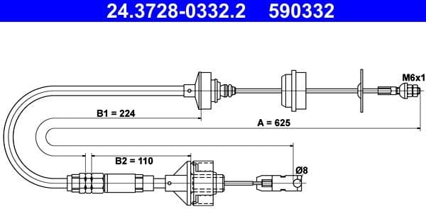 Cable Pull, clutch control 24.3728-0332.2