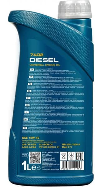 Engine Oil MANNOL 7402 Diesel 15W-40 MN7402-1 - image 2