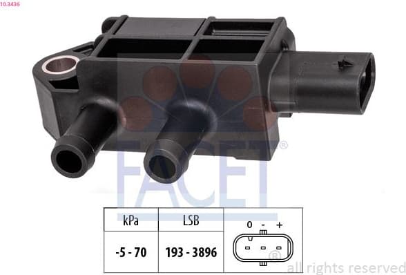 Sensor, exhaust pressure OE Equivalent 10.3436
