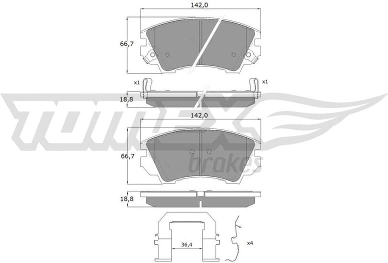 Brake Pad Set, disc brake TX 16-34