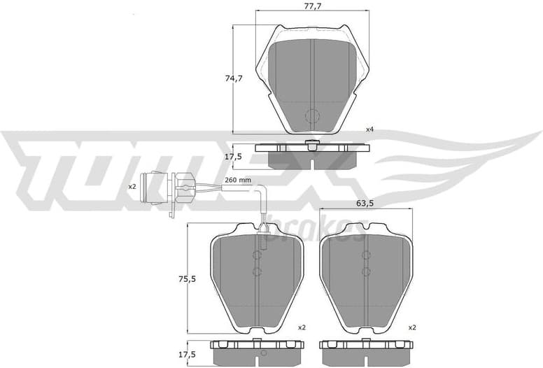 Brake Pad Set, disc brake TX 13-15