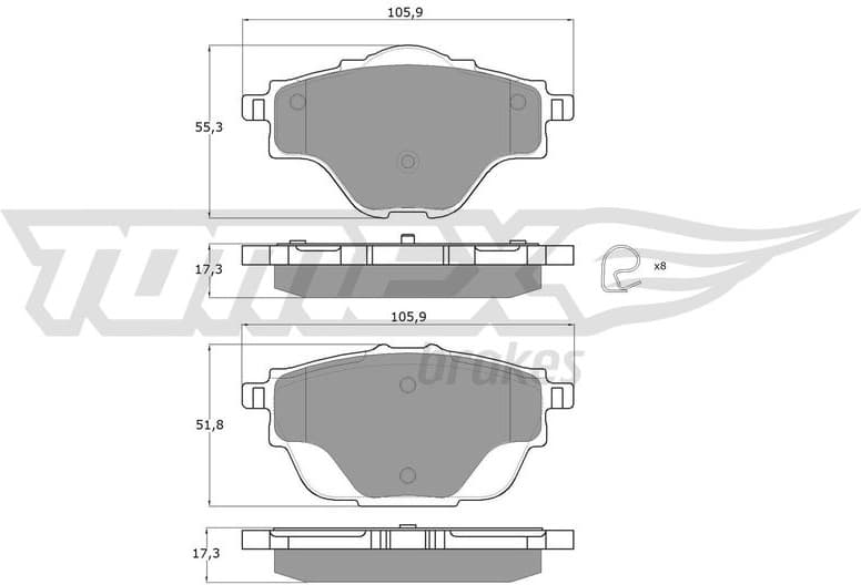 Brake Pad Set, disc brake TX 18-37