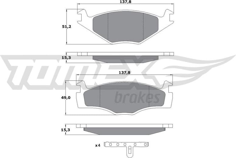 Brake Pad Set, disc brake TX 10-14