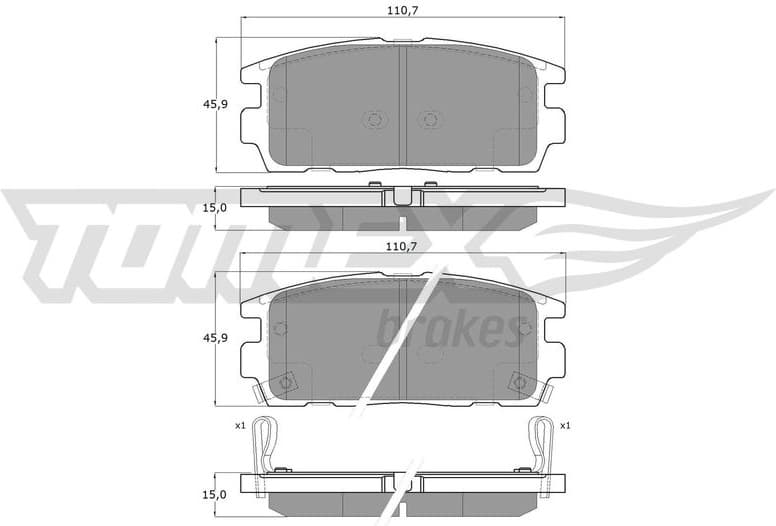 Brake Pad Set, disc brake TX 16-43