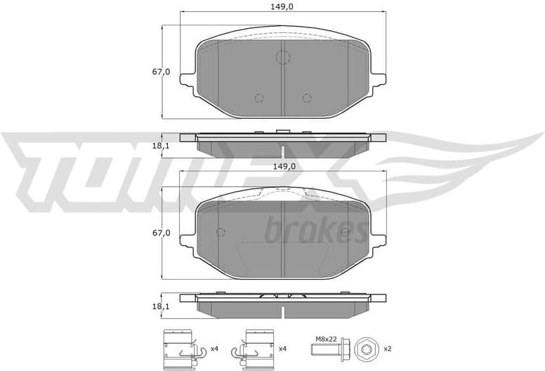 Brake Pad Set, disc brake TX 60-54