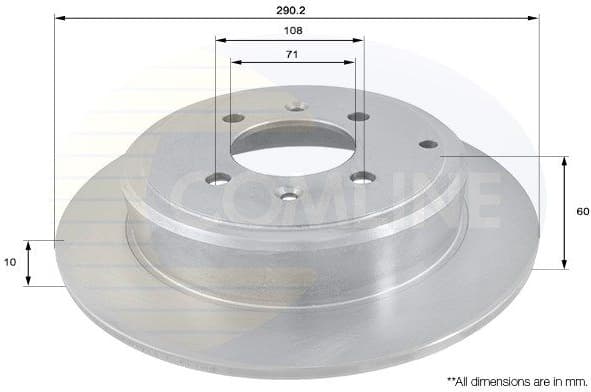 Brake disc, 1pcs REAR ADC1524 - image 2