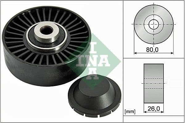 Deflection/Guide Pulley, V-ribbed belt 532037020
