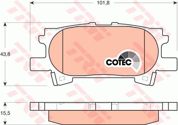 Brake Pad Set, disc brake COTEC GDB3339