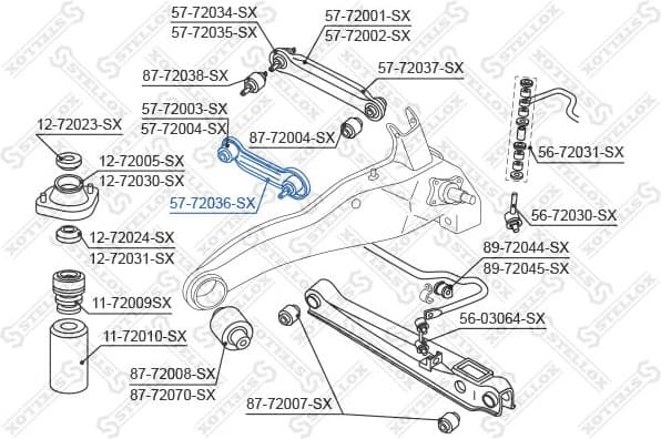 Rod/Strut, wheel suspension 57-72036-SX