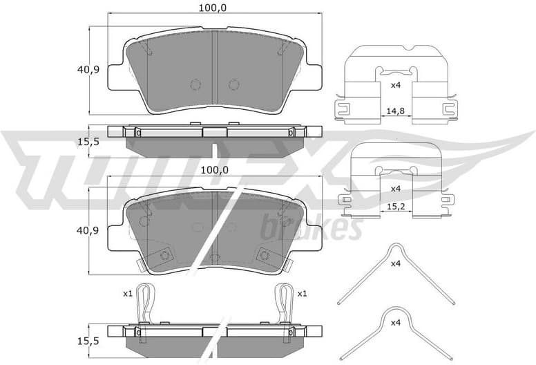 Brake Pad Set, disc brake TX 17-481
