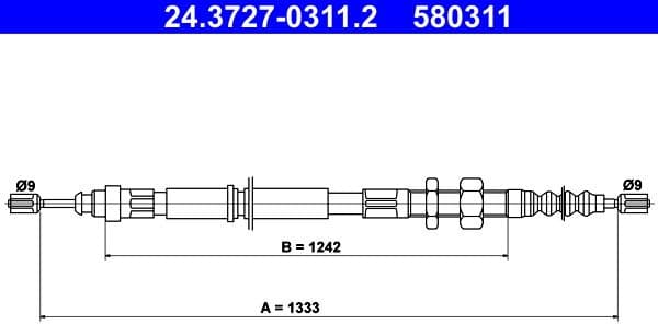 Cable Pull, parking brake 24.3727-0311.2