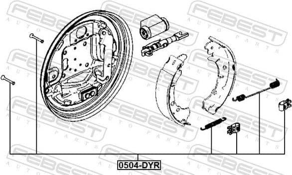 Accessory Kit, parking brake shoes 0504-DYR - image 2