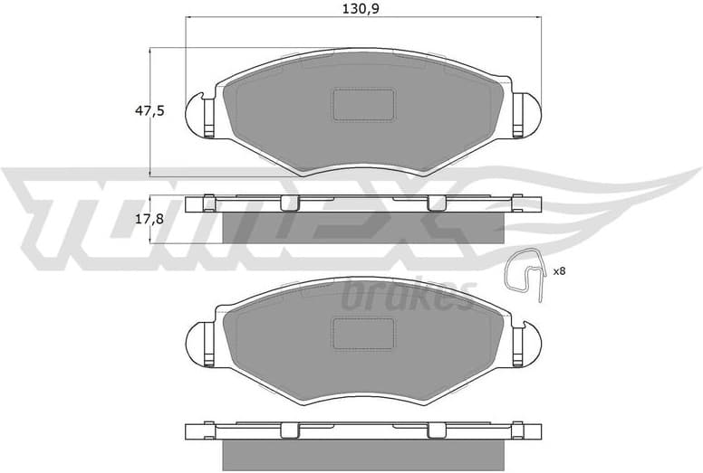 Brake Pad Set, disc brake TX 13-43