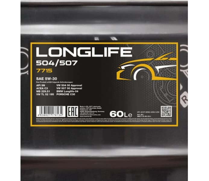 Engine Oil Mannol 7715 Longlife 504/507 5W-30 MN7715-60 - image 2
