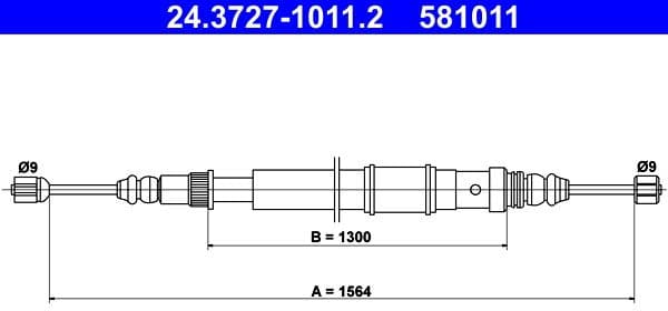 Cable Pull, parking brake 24.3727-1011.2