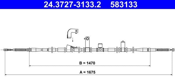 Cable Pull, parking brake 24.3727-3133.2