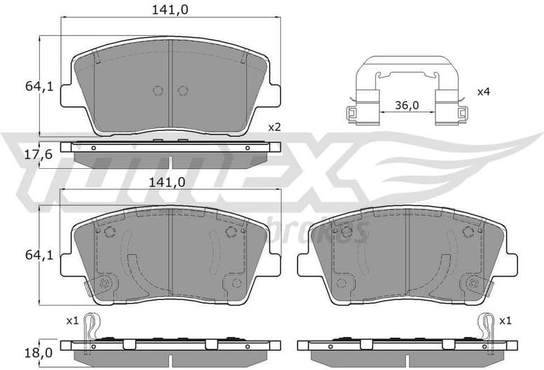 Brake Pad Set, disc brake TX 15-42