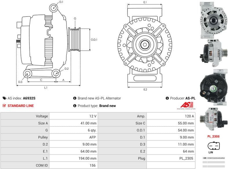 Alternator AS A6932S - image 5