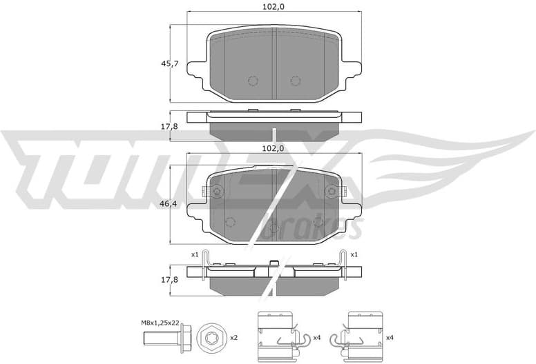 Brake Pad Set, disc brake TX 60-73