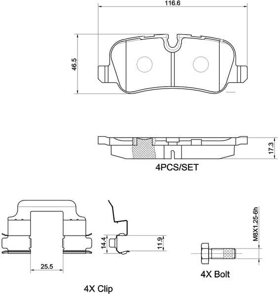Brake Pad Set, disc brake XTRA LINE P 44 013X