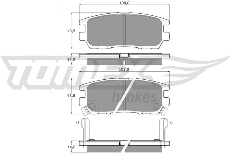 Brake Pad Set, disc brake TX 15-44