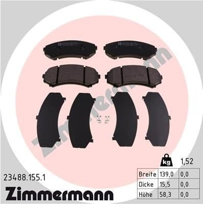 Brake Pad Set, disc brake 23488.155.1