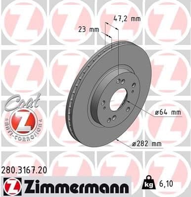 Brake Disc COAT Z 280.3167.20