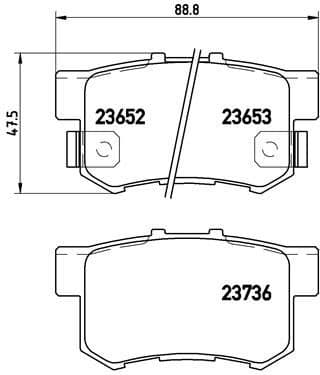 Brake pads rear, Top Quality P28039