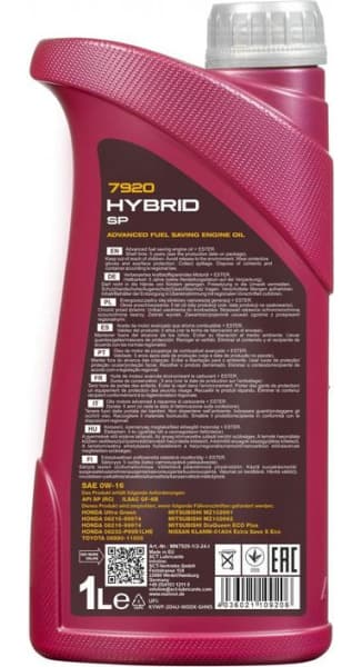 Engine Oil MANNOL 7920 Hybrid SP 0W-16 MN7920-1 - image 2