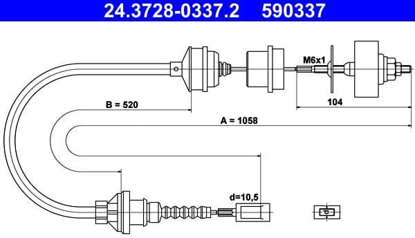 Cable Pull, clutch control 24.3728-0337.2