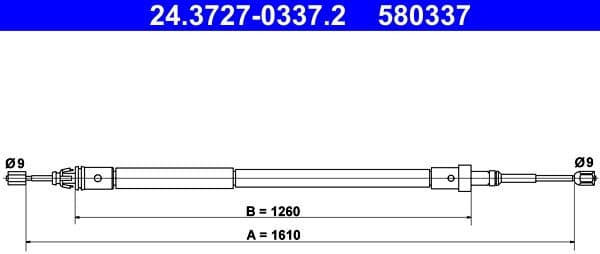 Cable Pull, parking brake 24.3727-0337.2