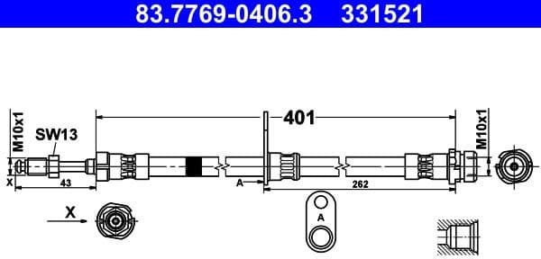 Brake Hose 83.7769-0406.3