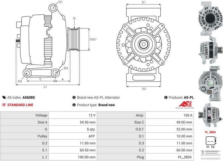 Alternator AS A5608S - image 5