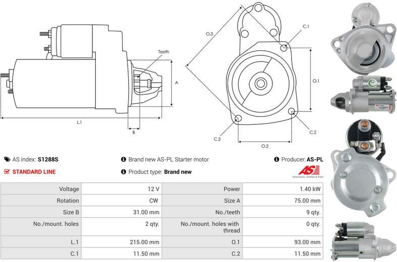 Starter AS S1288S - image 5