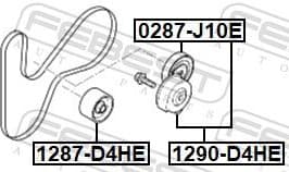 Deflection/Guide Pulley, V-ribbed belt 1287-D4HE - image 2
