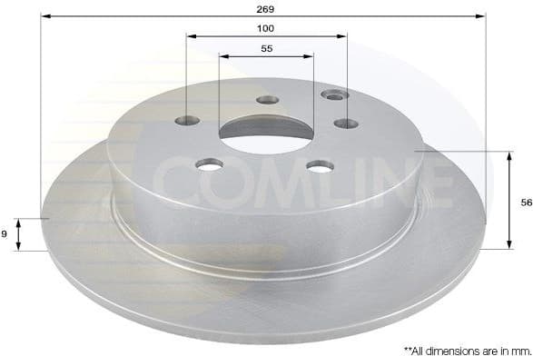 Brake disc, 1pcs REAR ADC01103 - image 2