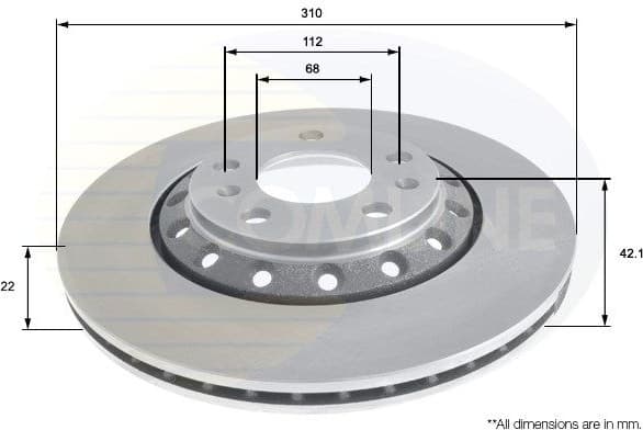 Brake disc, 1pcs REAR ADC2609V - image 2
