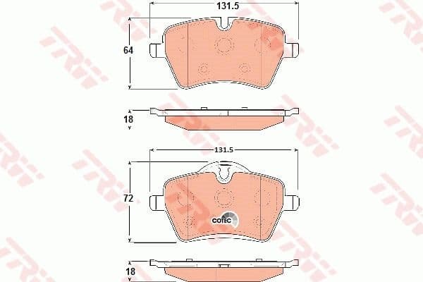 Brake Pad Set, disc brake COTEC GDB1712